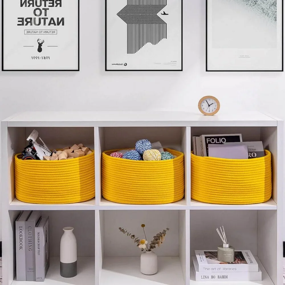 CubesLand set of 3 Yellow Baskets/Bins